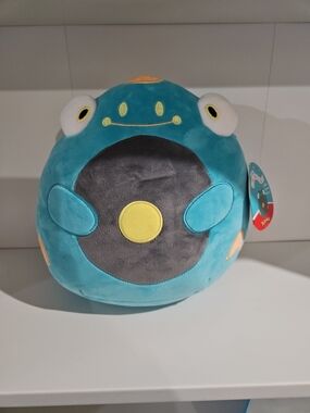 Squishmallows Teal Monster Plush with Yellow Accents